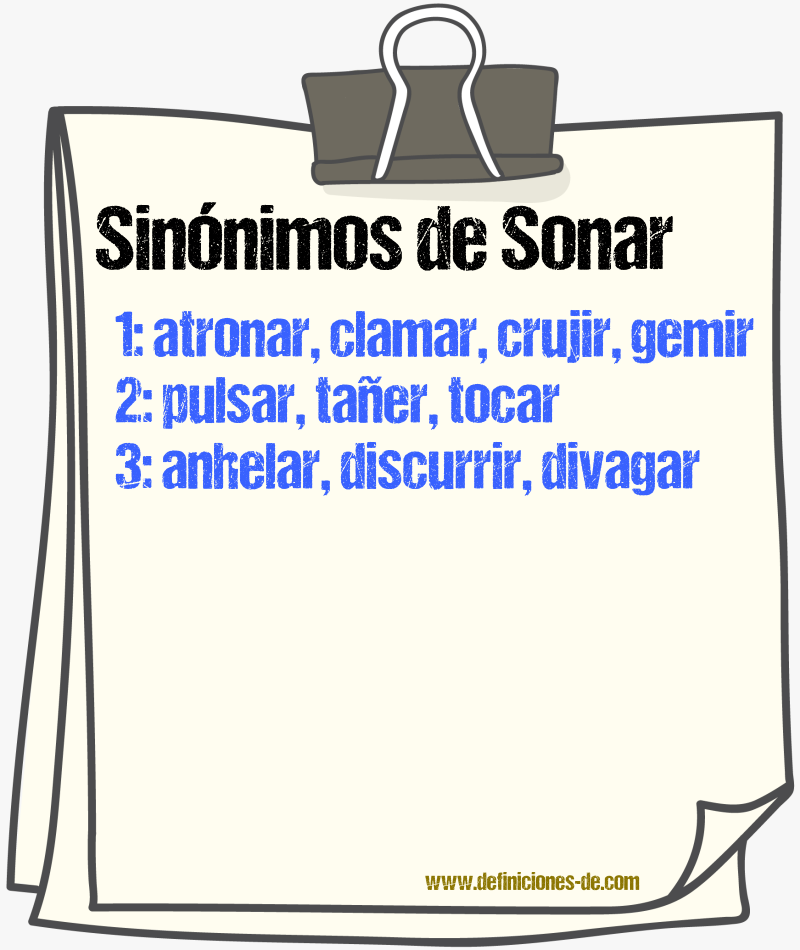 Sinnimos de sonar