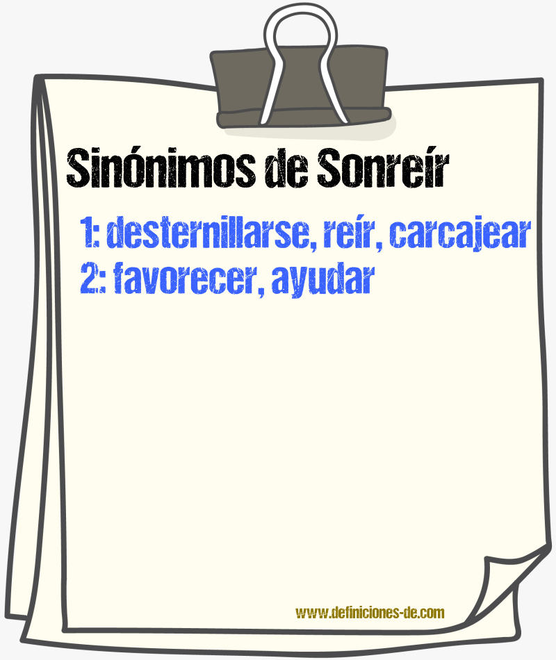 Sinnimos de sonrer