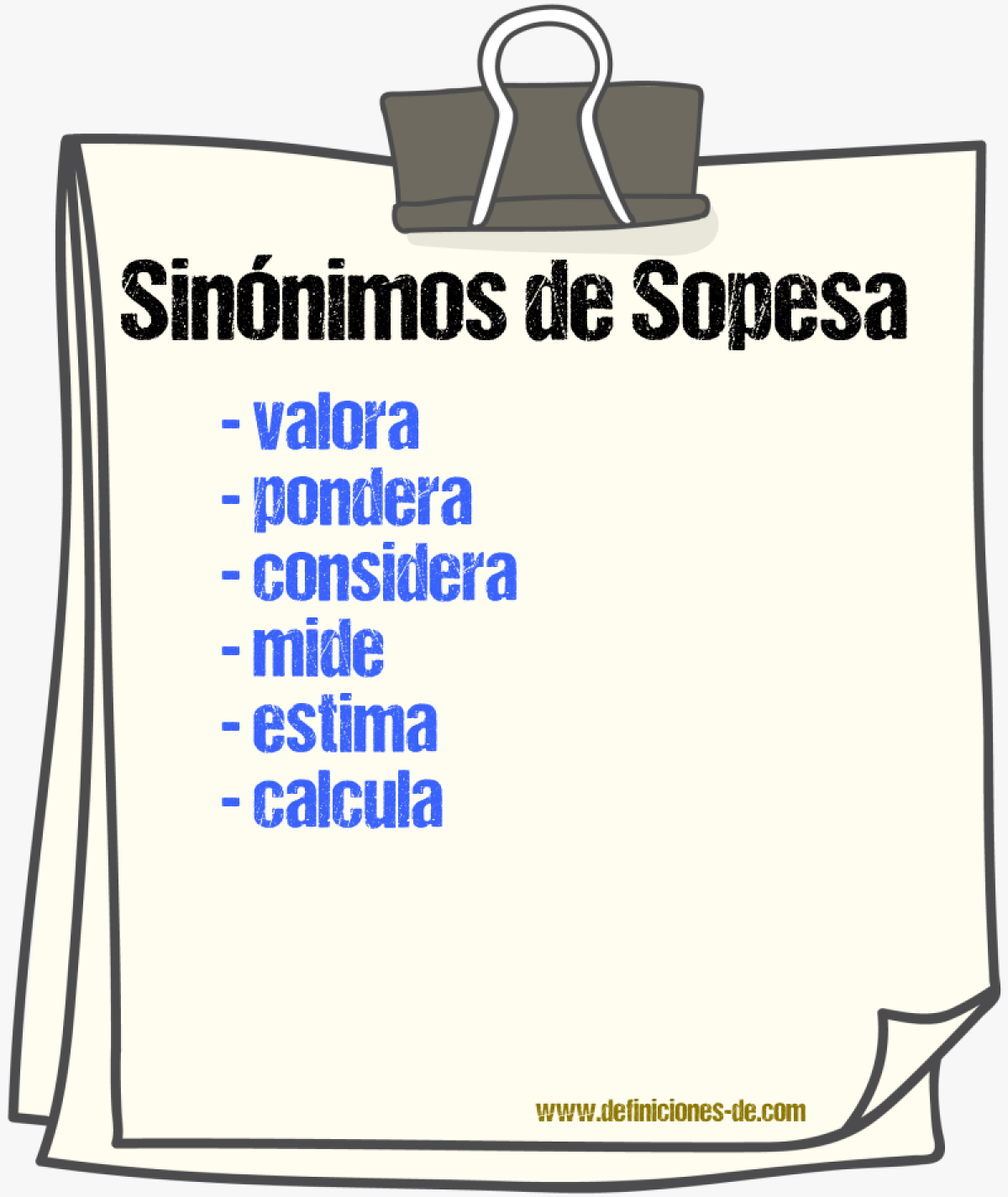 Sinónimos de sopesa