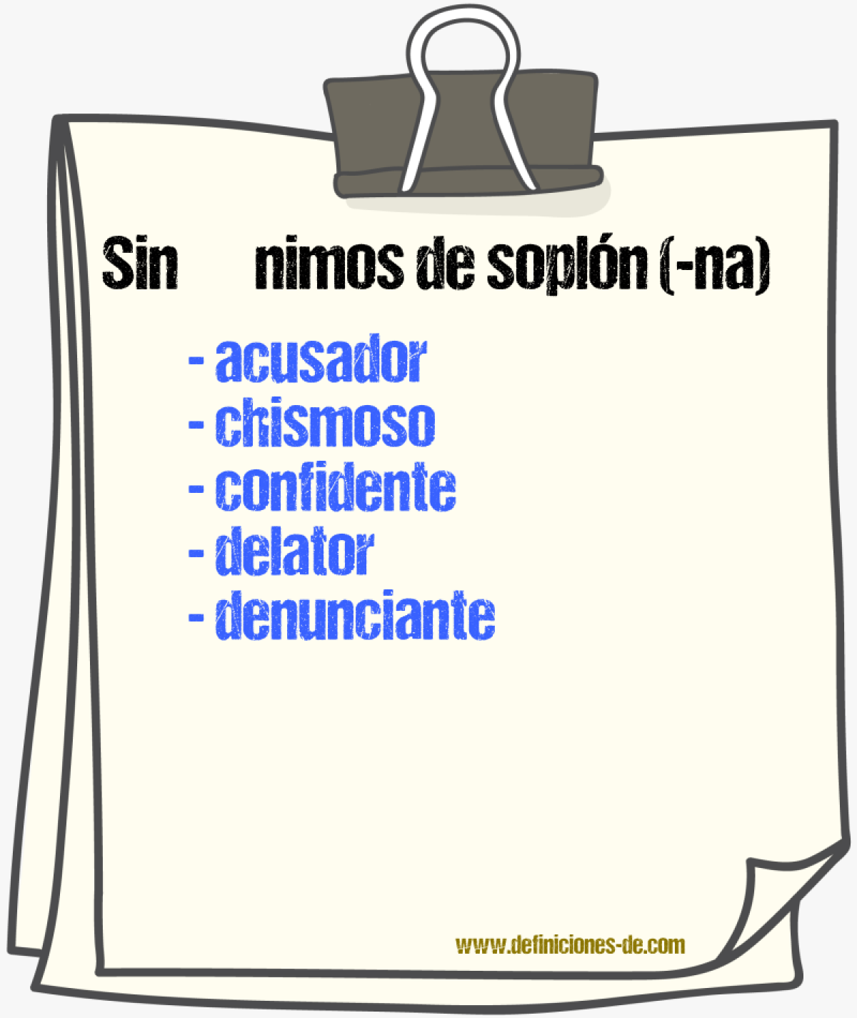 Sinnimos de sopln