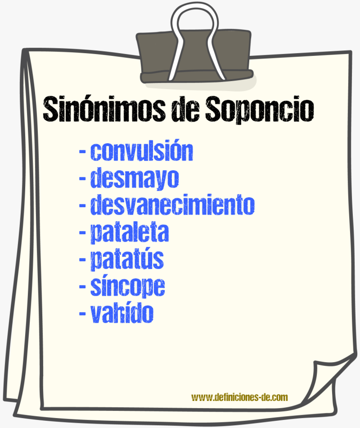 Sinnimos de soponcio