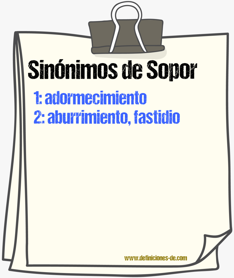 Sinnimos de sopor