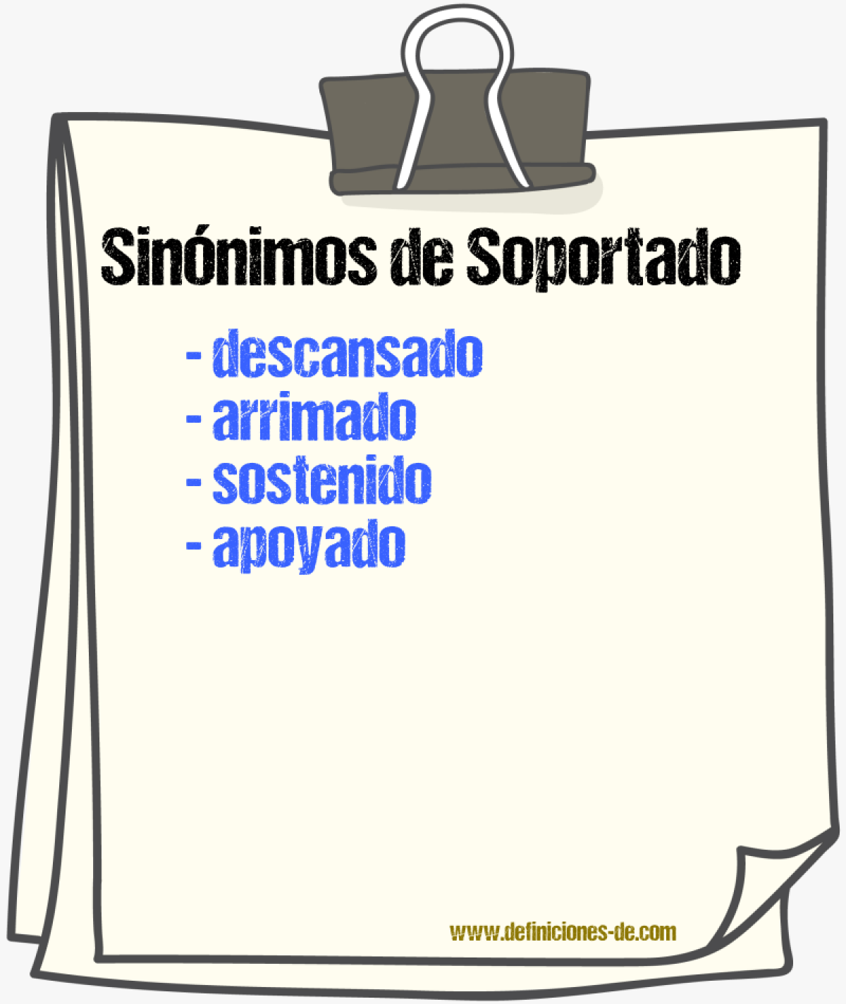 Sinnimos de soportado