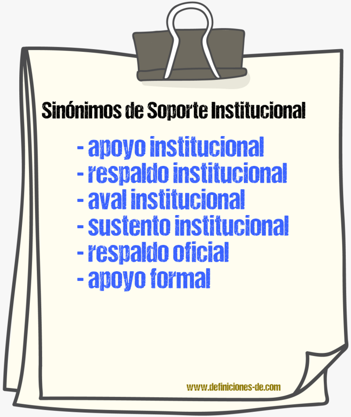 Sinónimos de soporte institucional