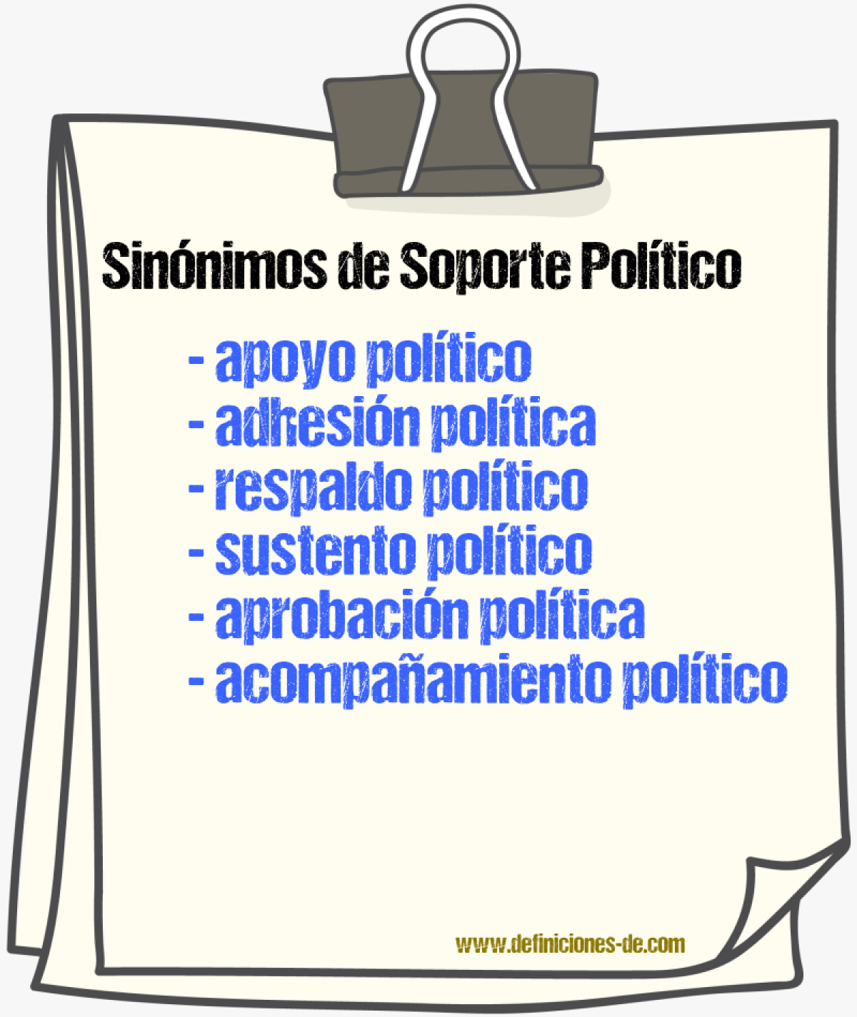 Sinónimos de soporte político
