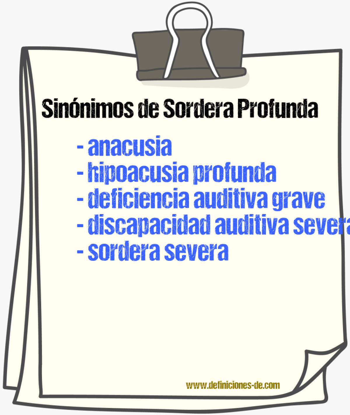 Sinónimos de sordera profunda