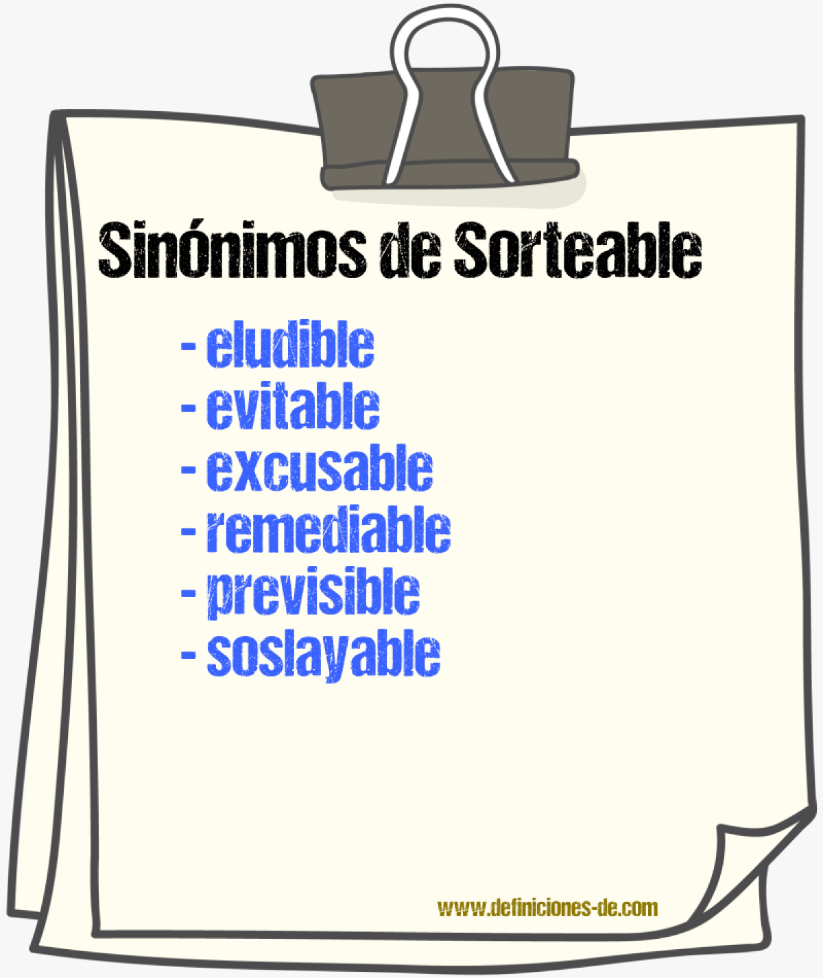 Sinnimos de sorteable