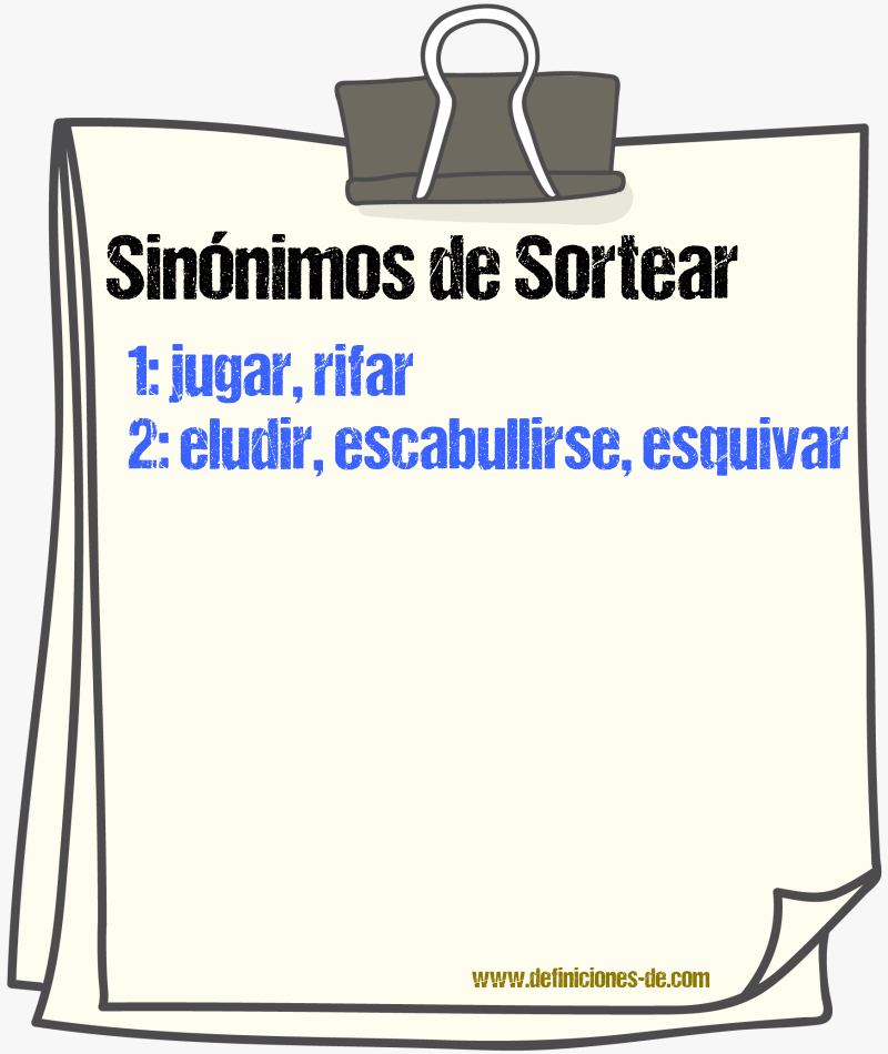 Sinnimos de sortear