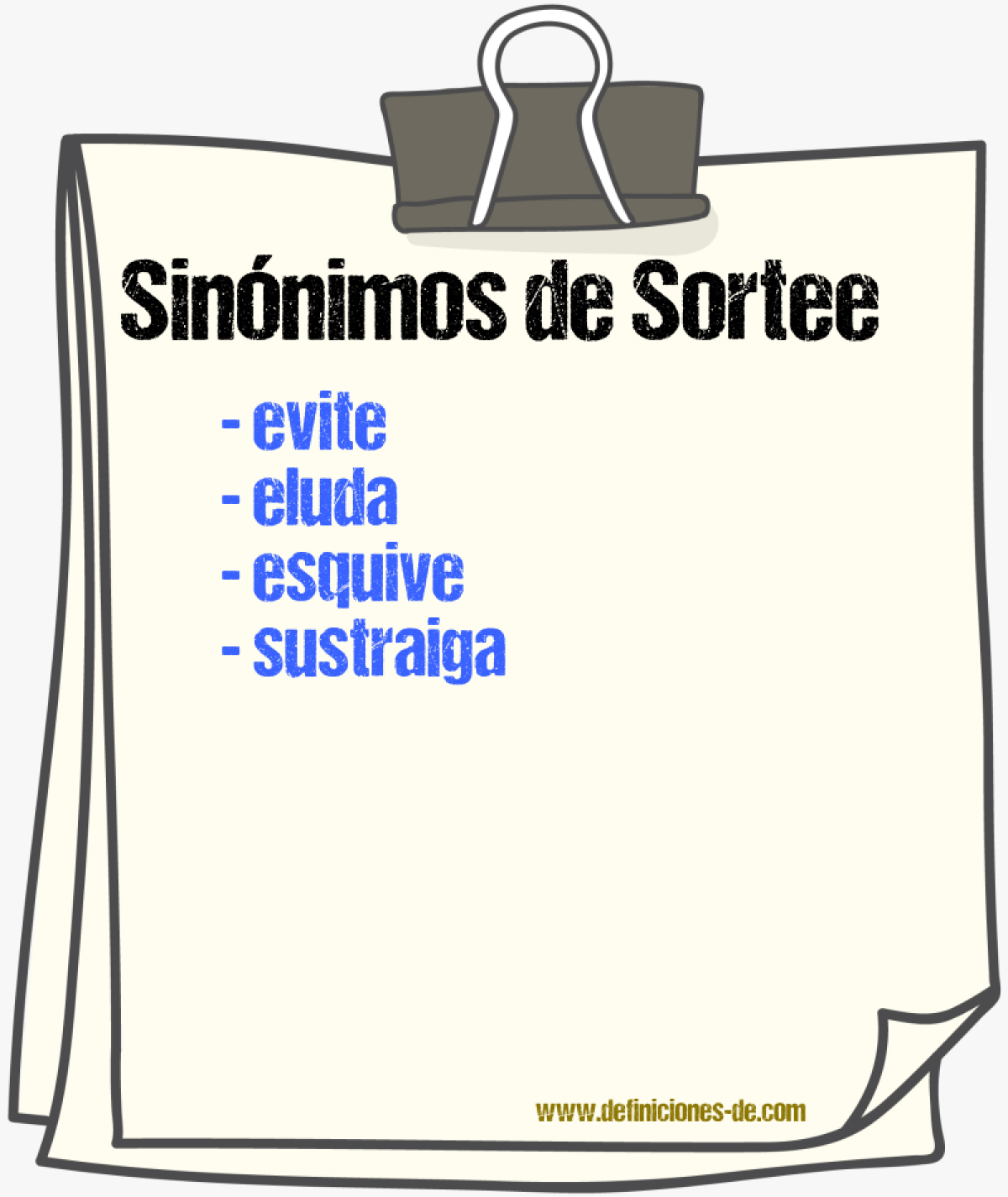 Sinónimos de sortee