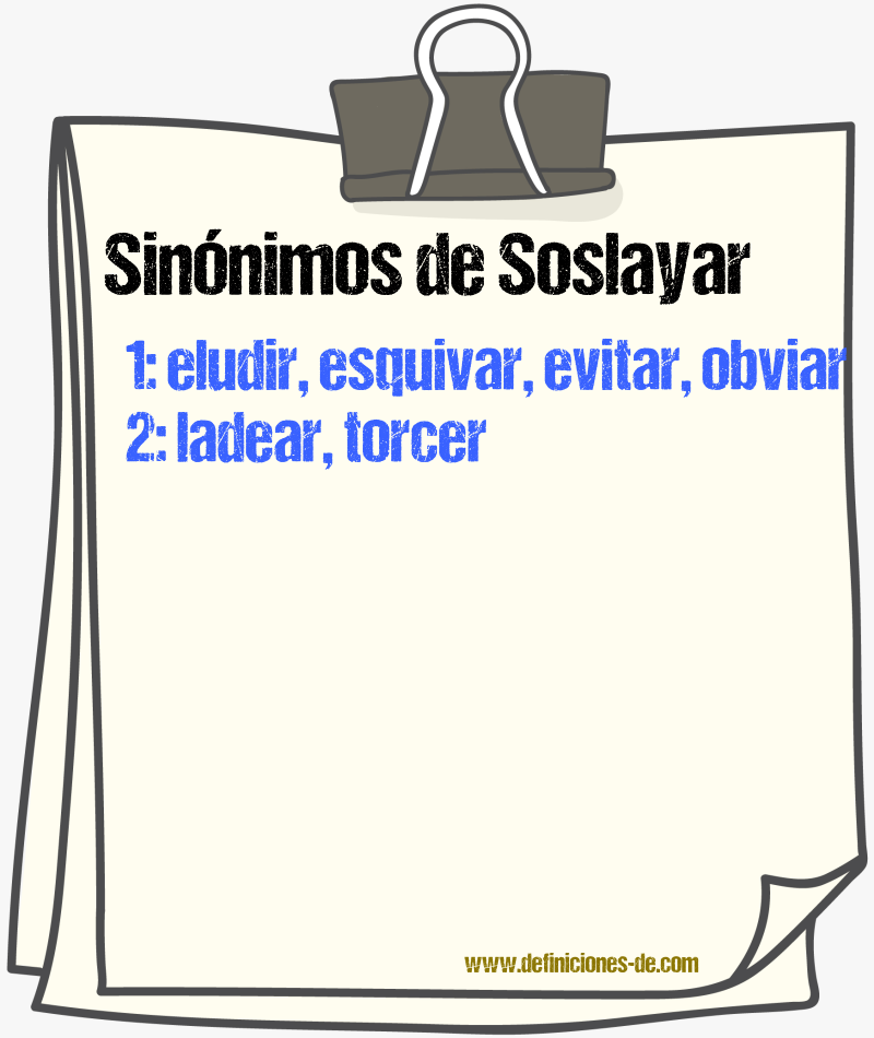 Sinnimos de soslayar