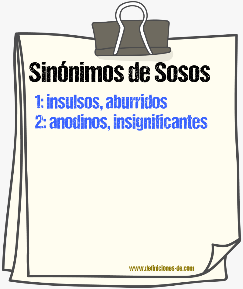 Sinónimos de sosos