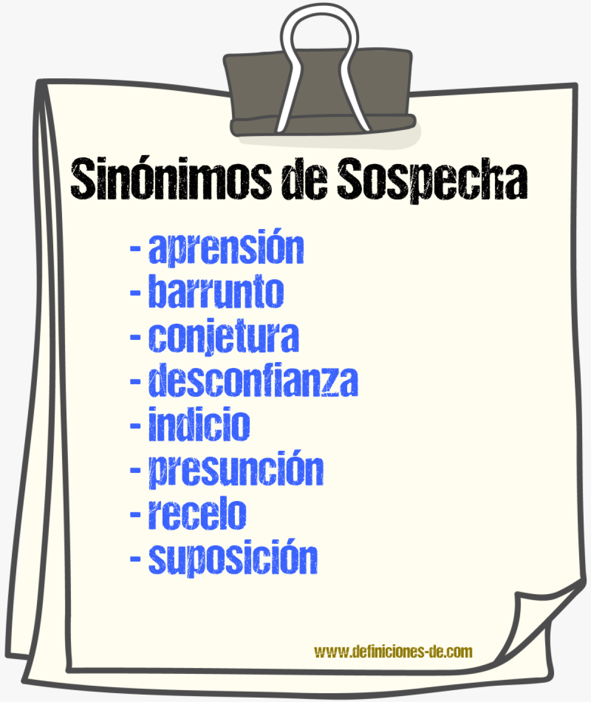 Sinnimos de sospecha