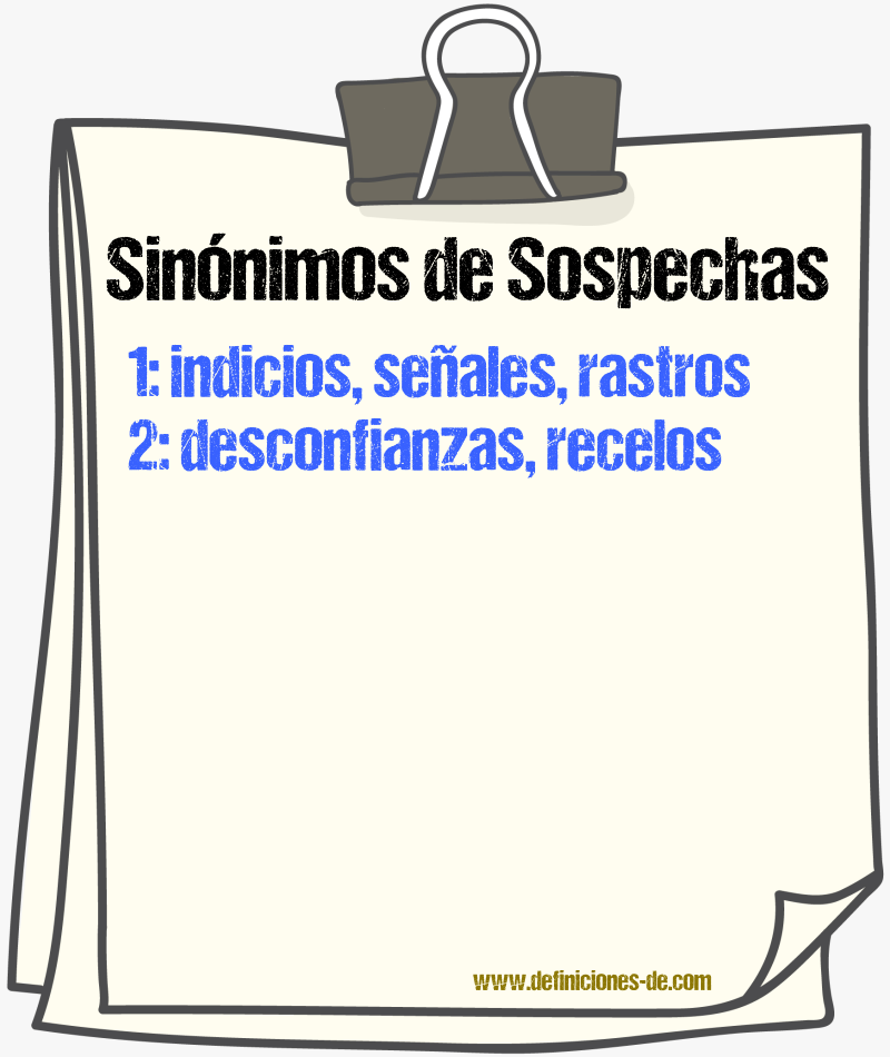 Sinónimos de sospechas