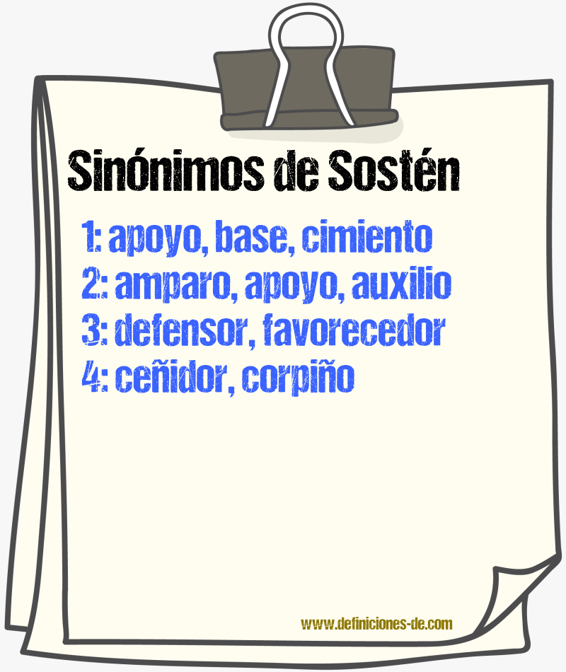 Sinnimos de sostn