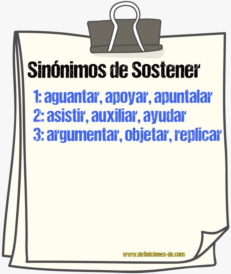 Sinnimos de sostener