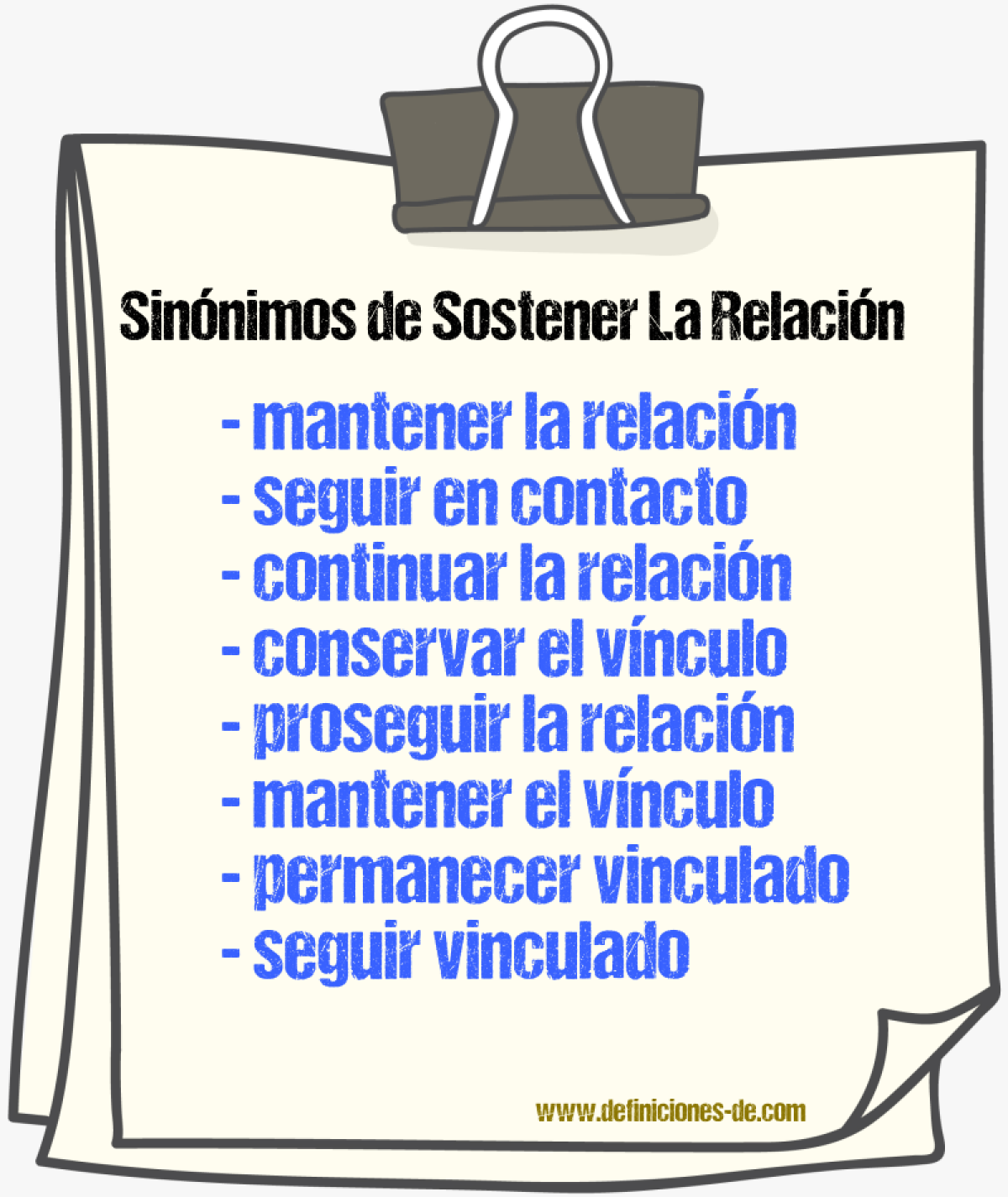 Sinónimos de sostener la relación