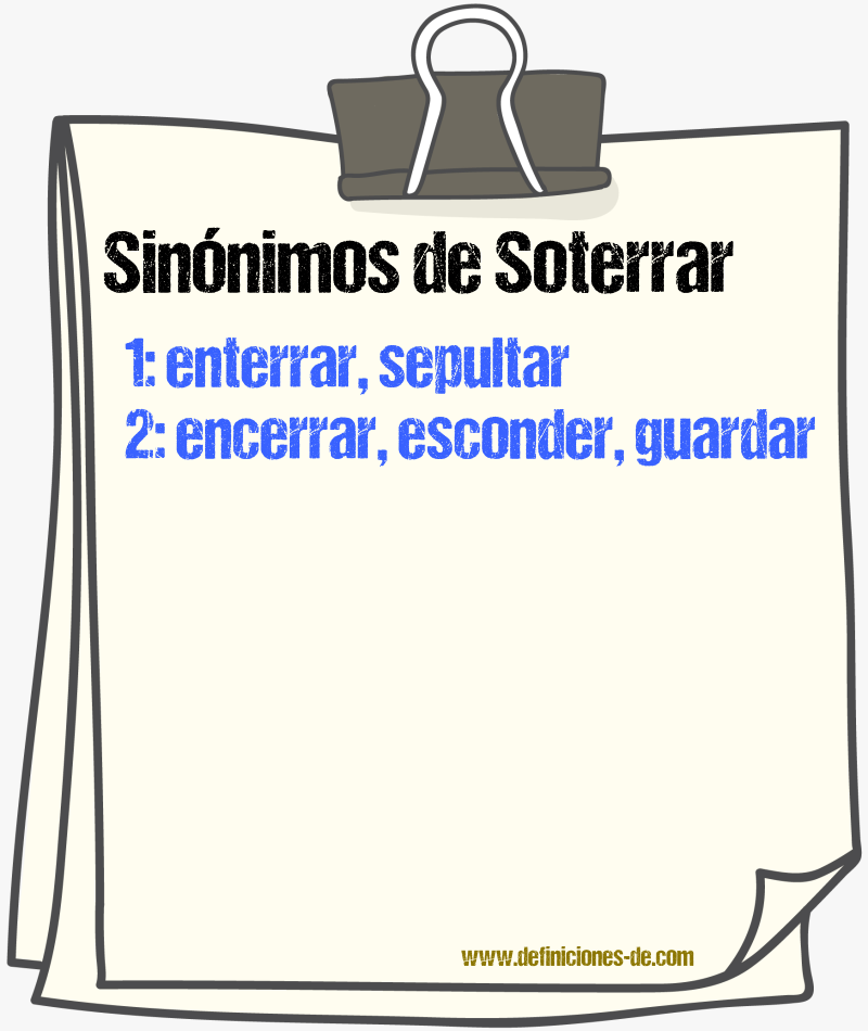 Sinnimos de soterrar