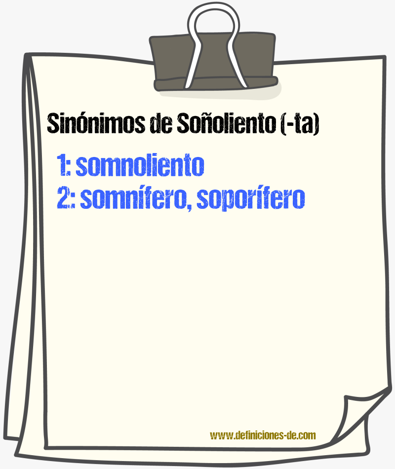 Sinónimos de «soñoliento»