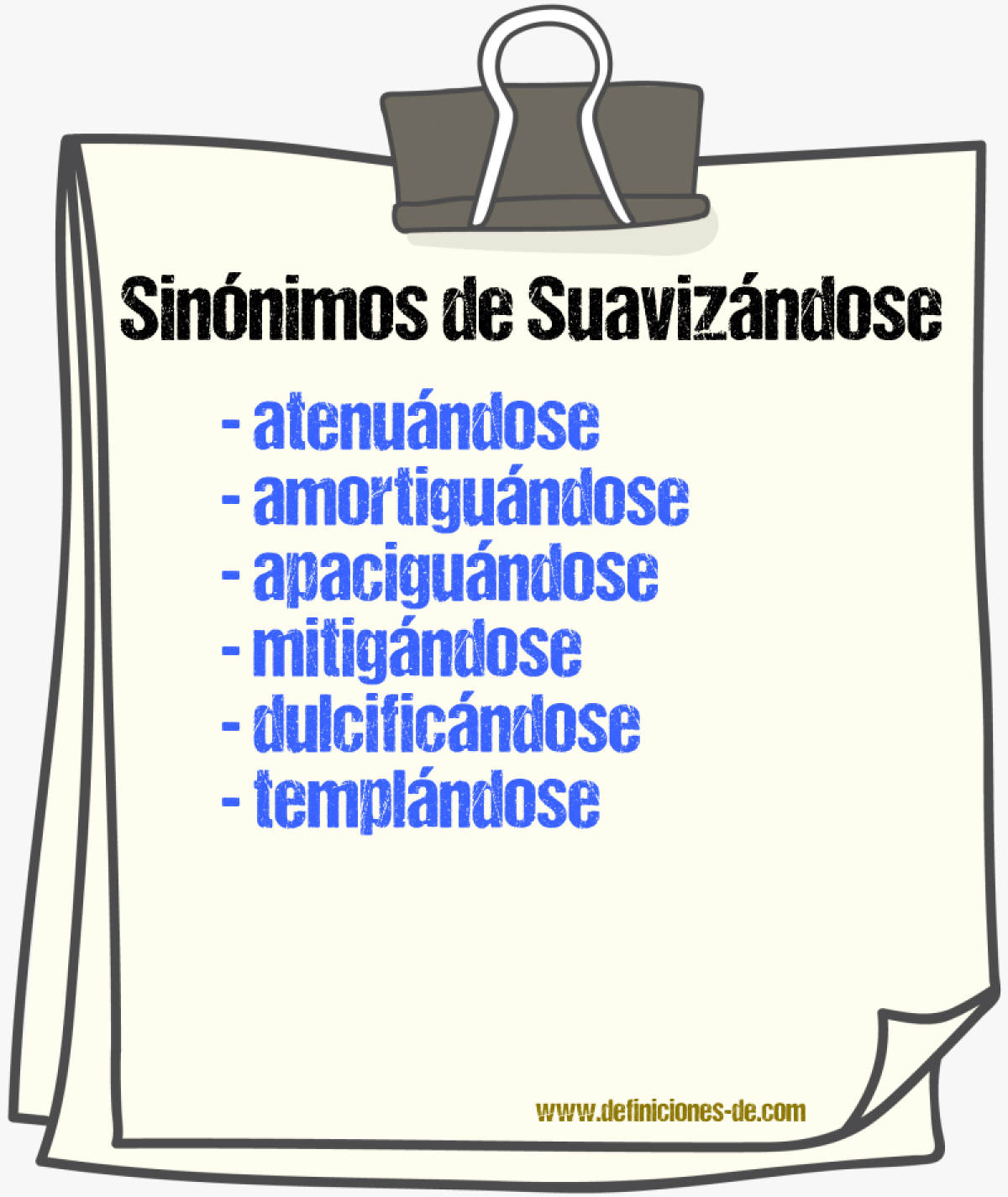 Sinónimos de suavizándose