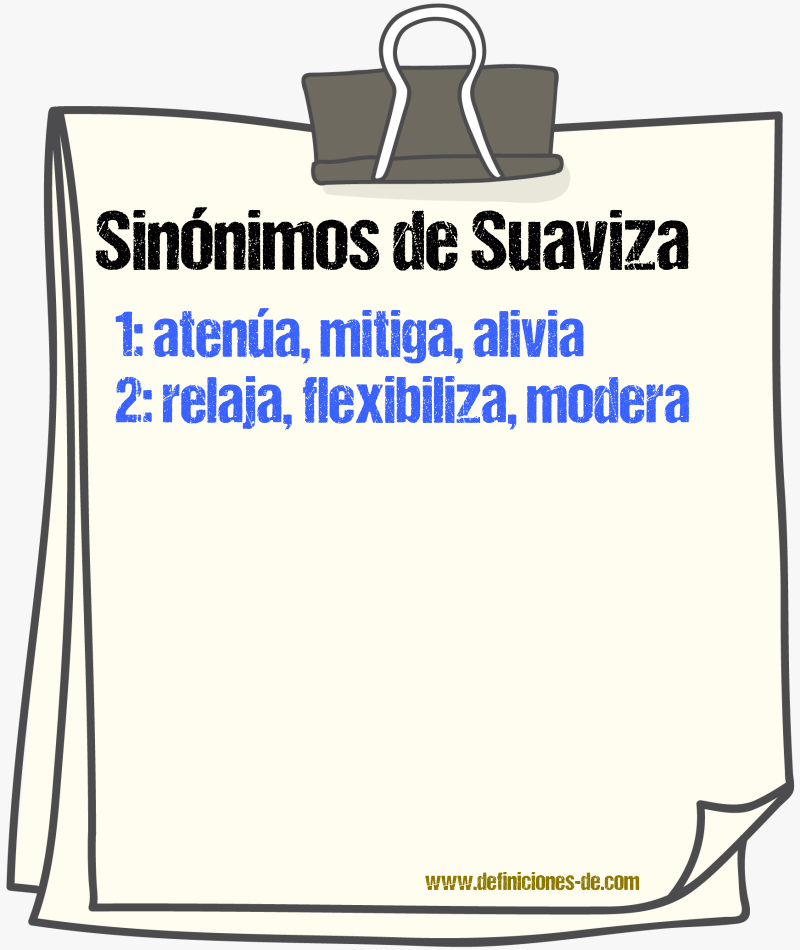 Sinónimos de suaviza