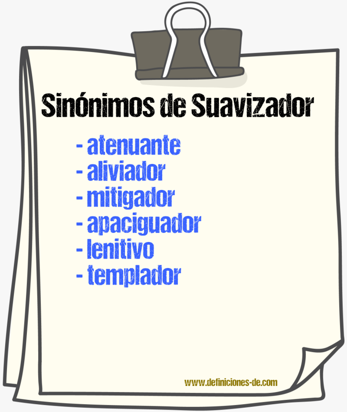 Sinónimos de suavizador