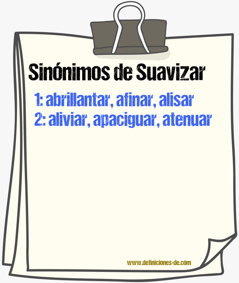 Sinnimos de suavizar