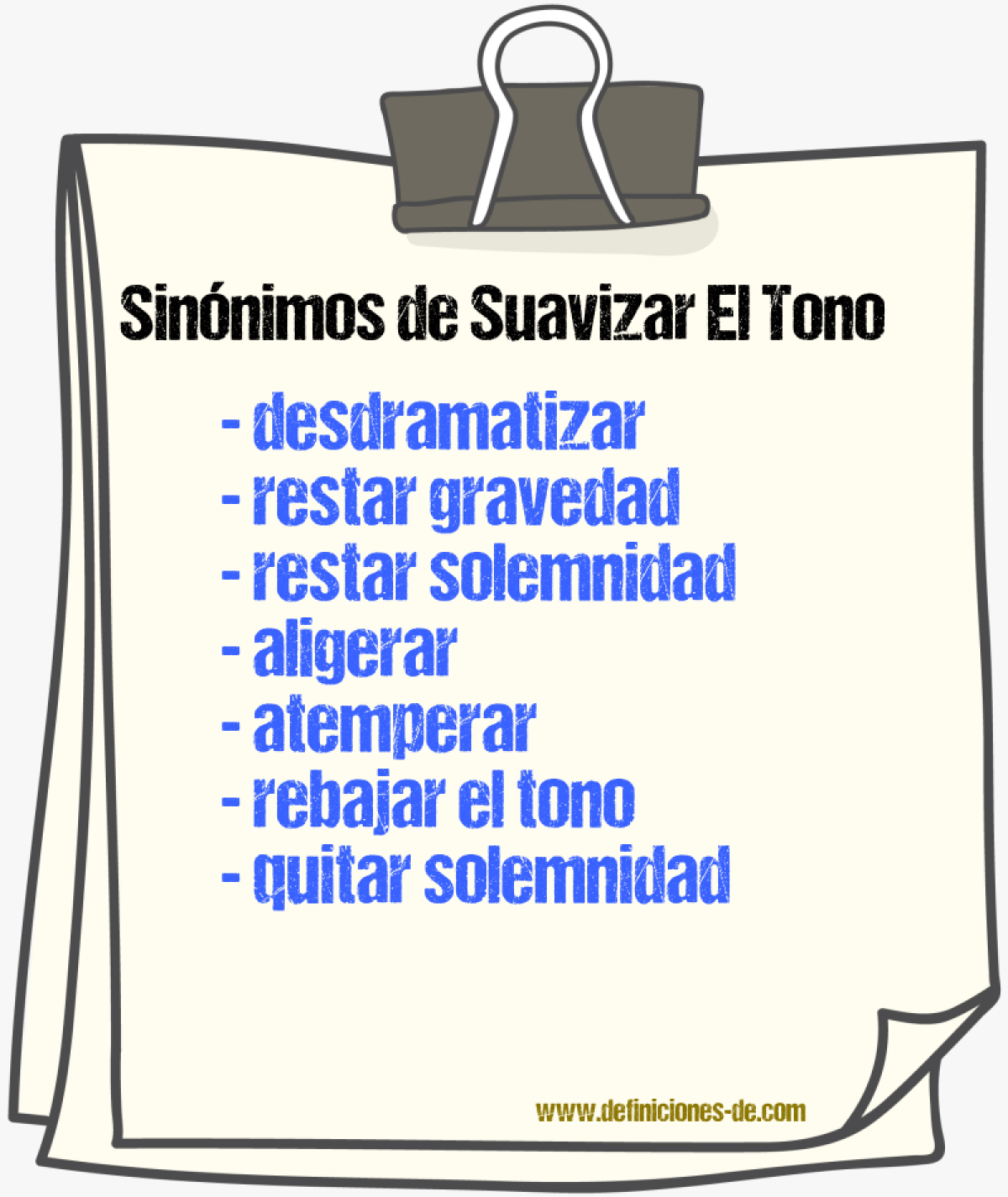 Sinónimos de suavizar el tono