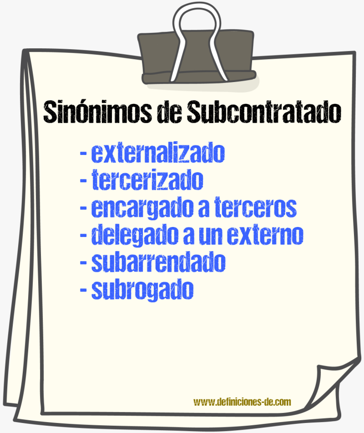 Sinónimos de subcontratado