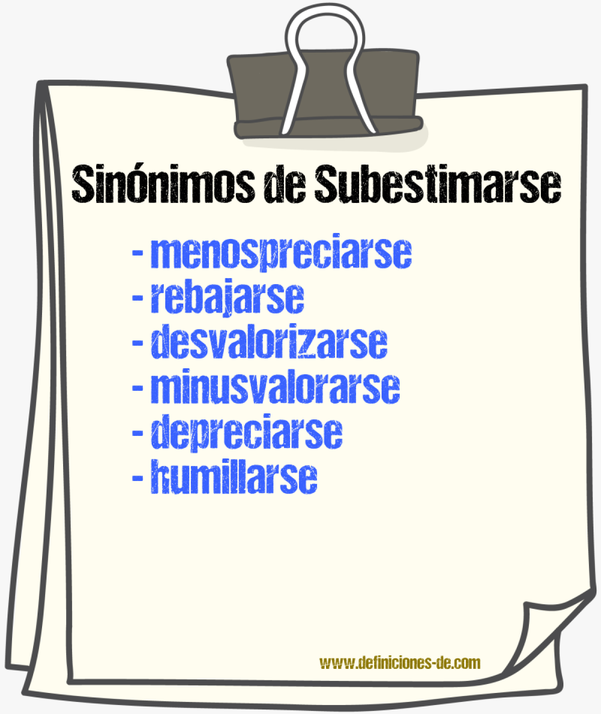 Sinónimos de subestimarse