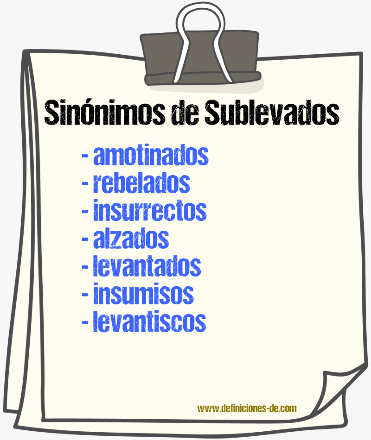 Sinónimos de sublevados