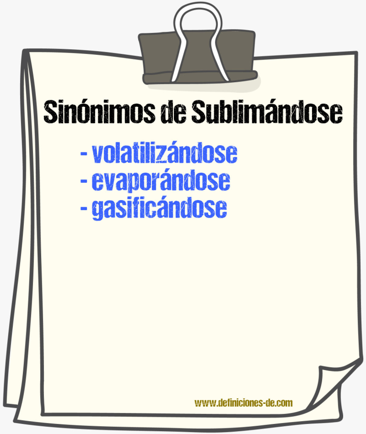 Sinónimos de sublimándose