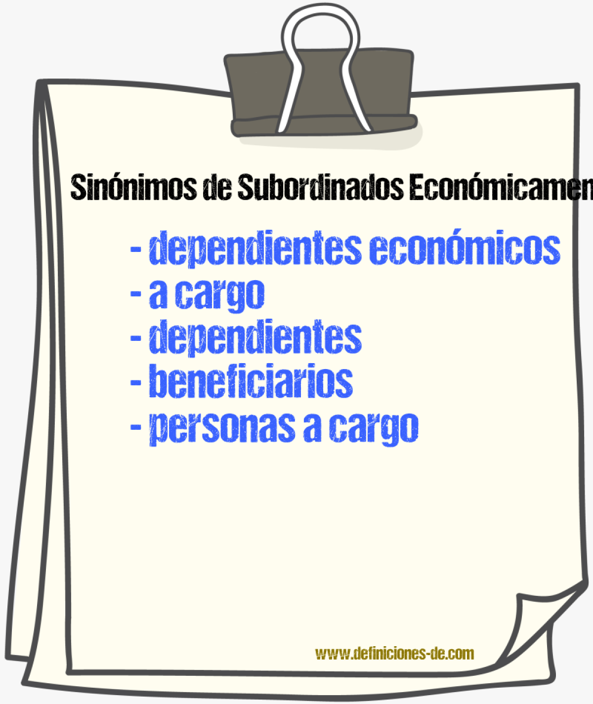 Sinónimos de subordinados económicamente