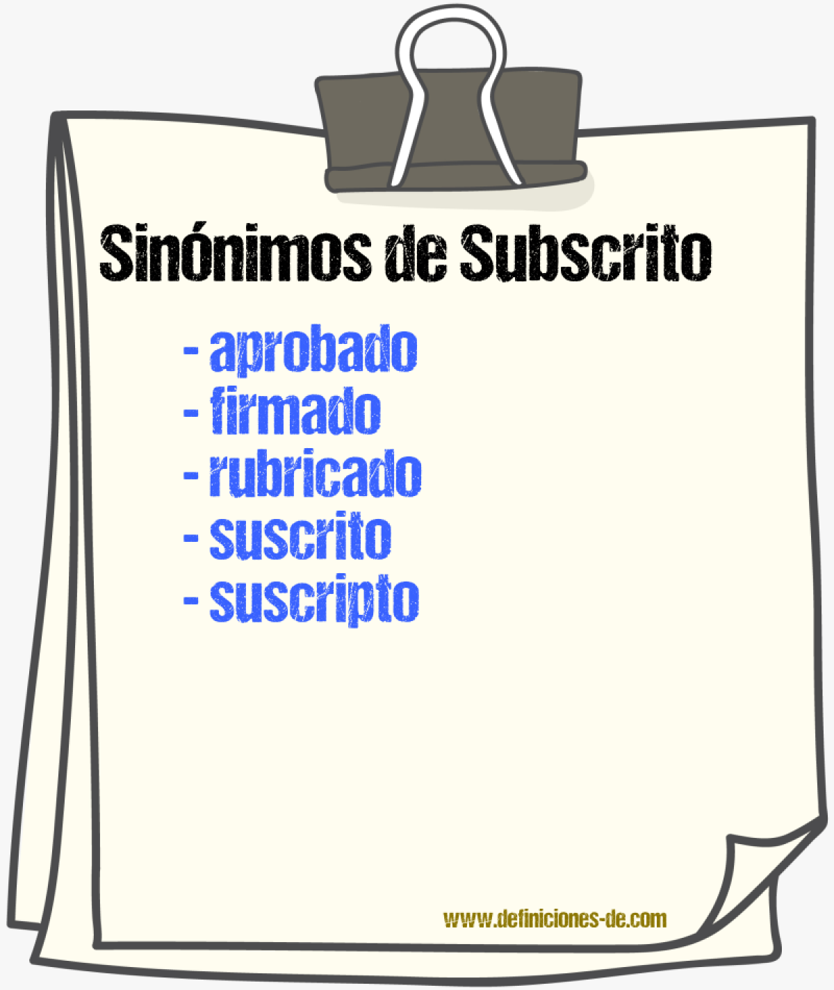 Sinnimos de subscrito