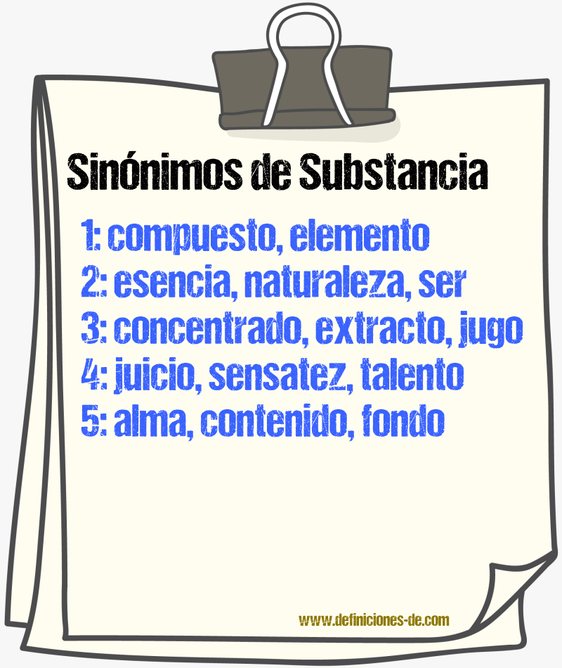 Sinnimos de substancia