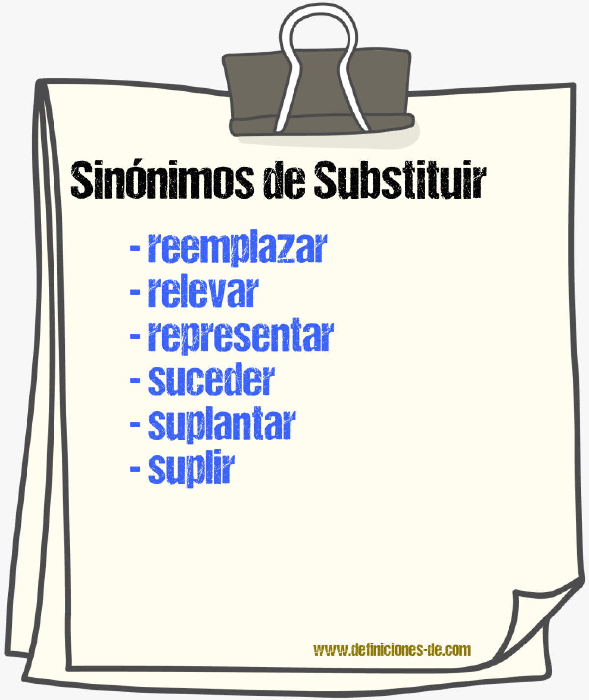 Sinnimos de substituir