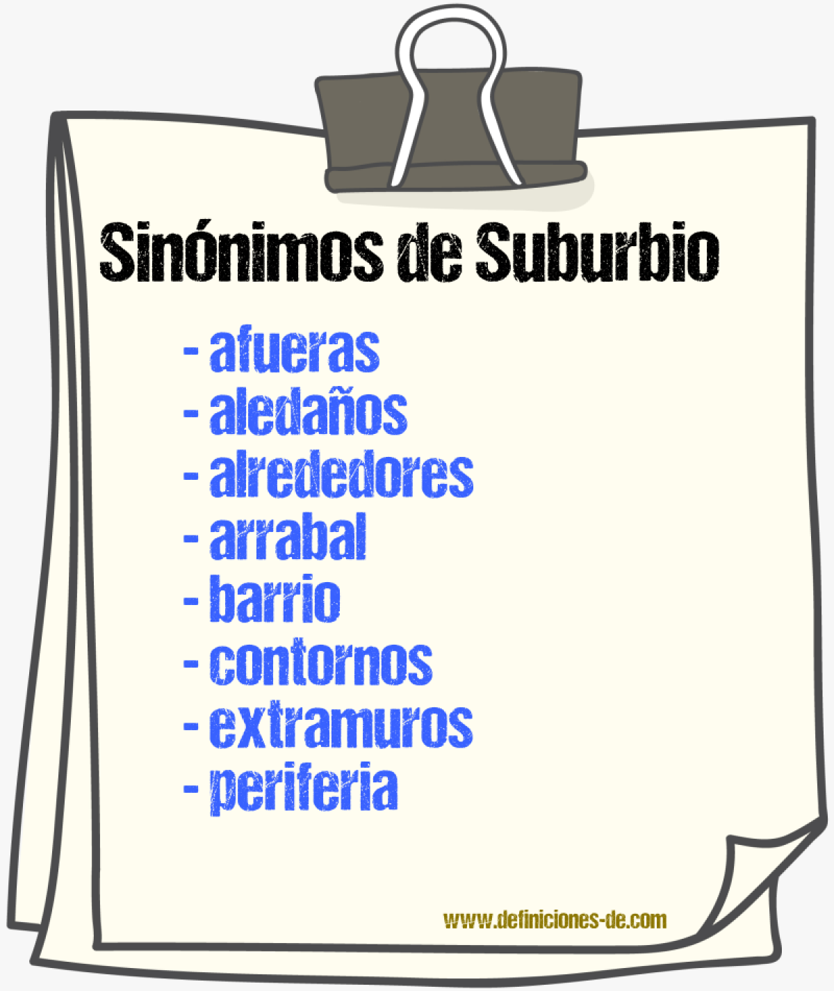 Sinnimos de suburbio