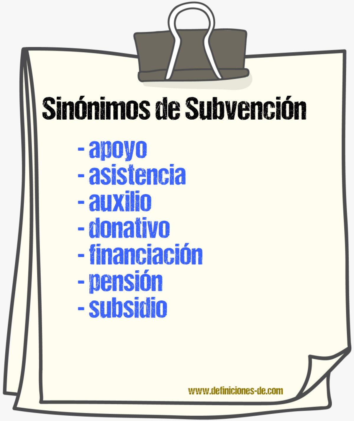 Sinnimos de subvencin