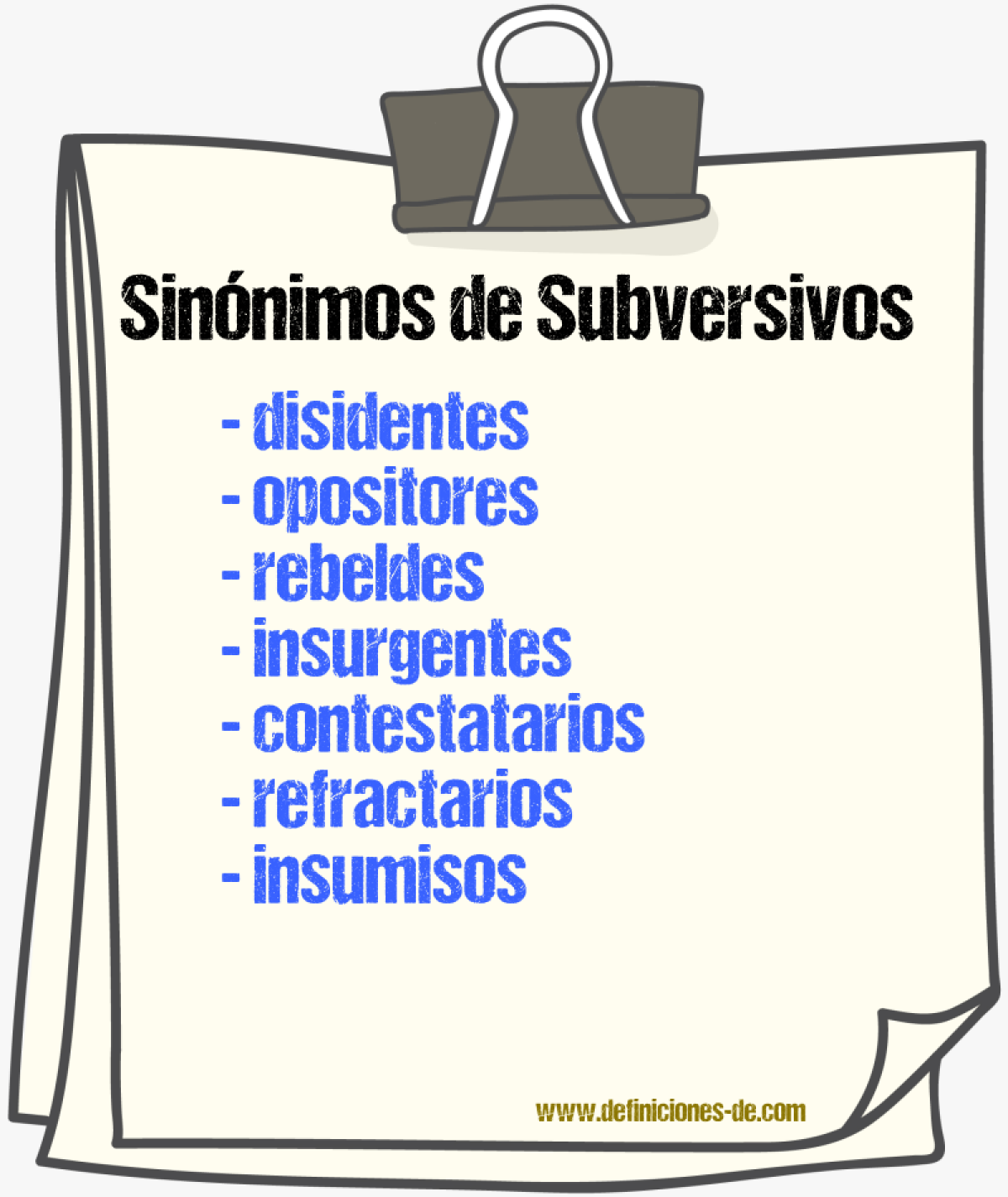 Sinónimos de subversivos