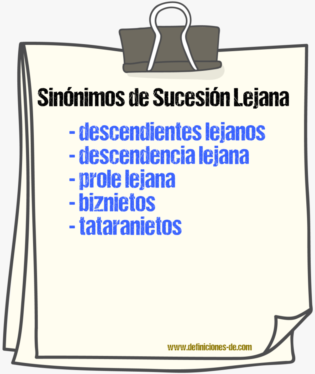 Sinónimos de sucesión lejana