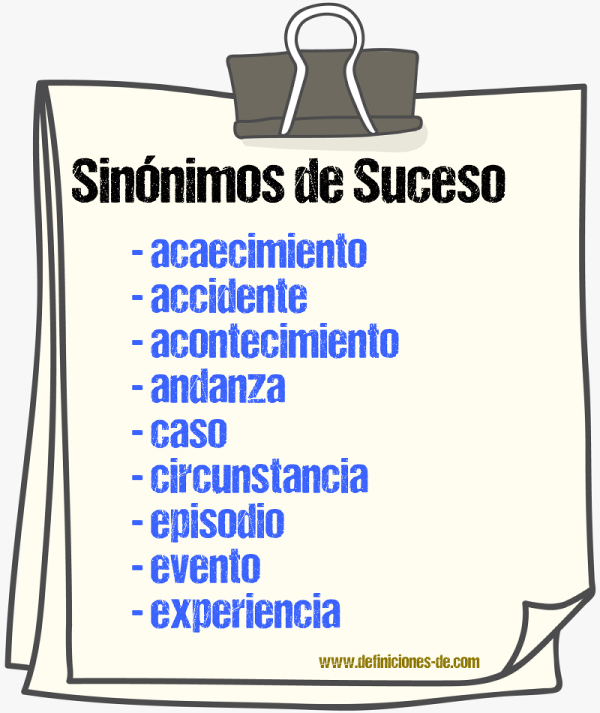 Sinnimos de suceso