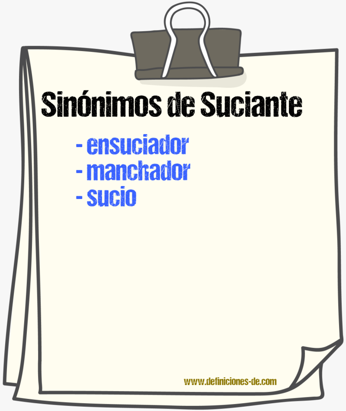 Sinónimos de suciante