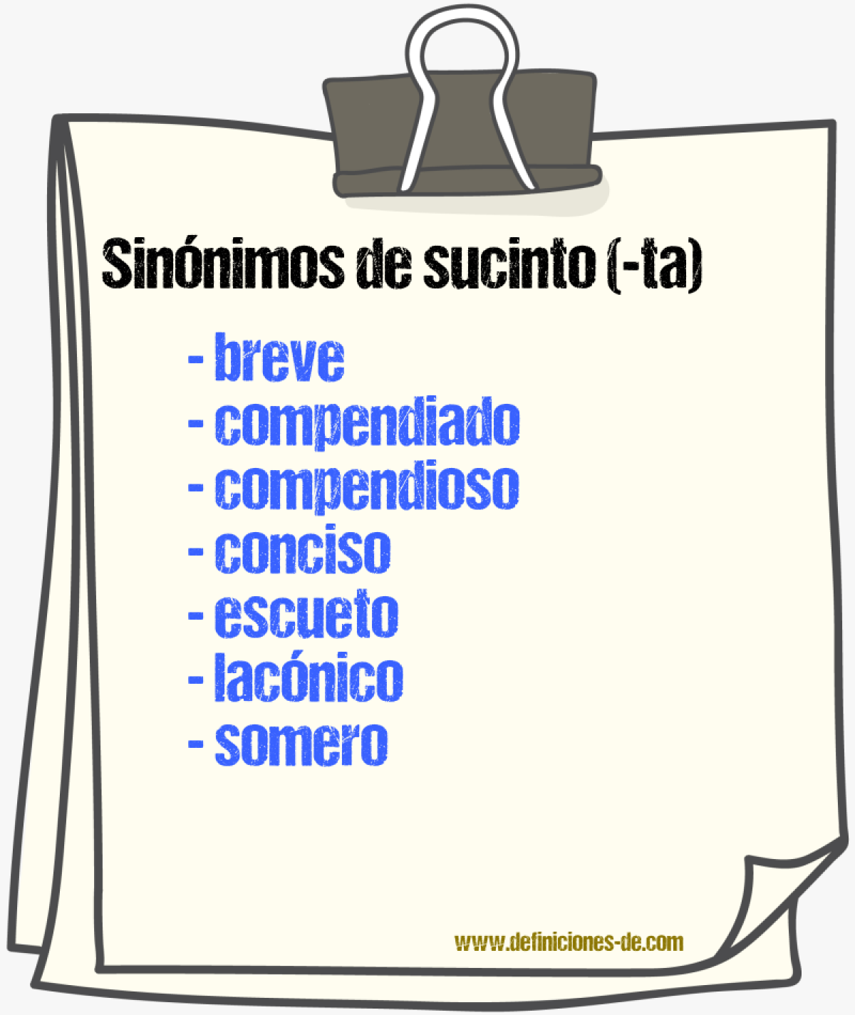 Sinnimos de sucinto