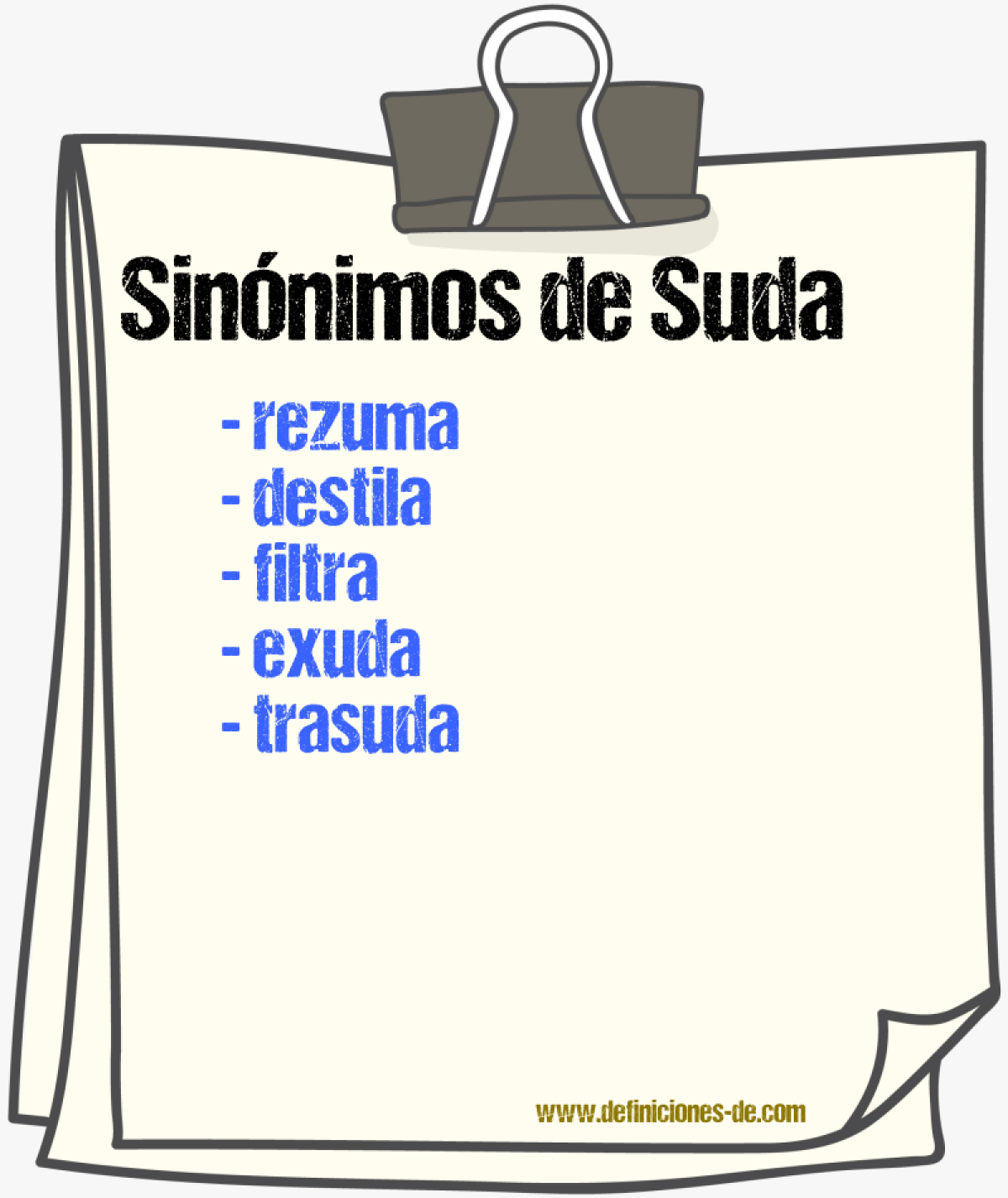Sinónimos de suda