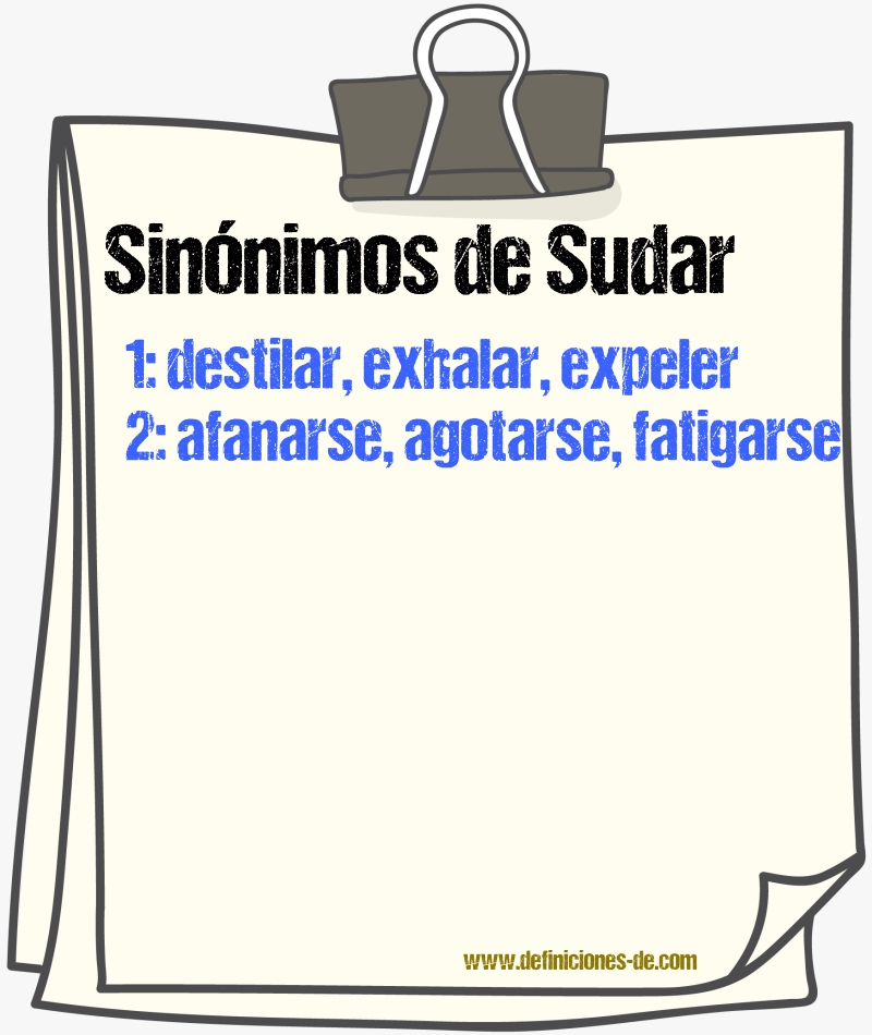 Sinnimos de sudar