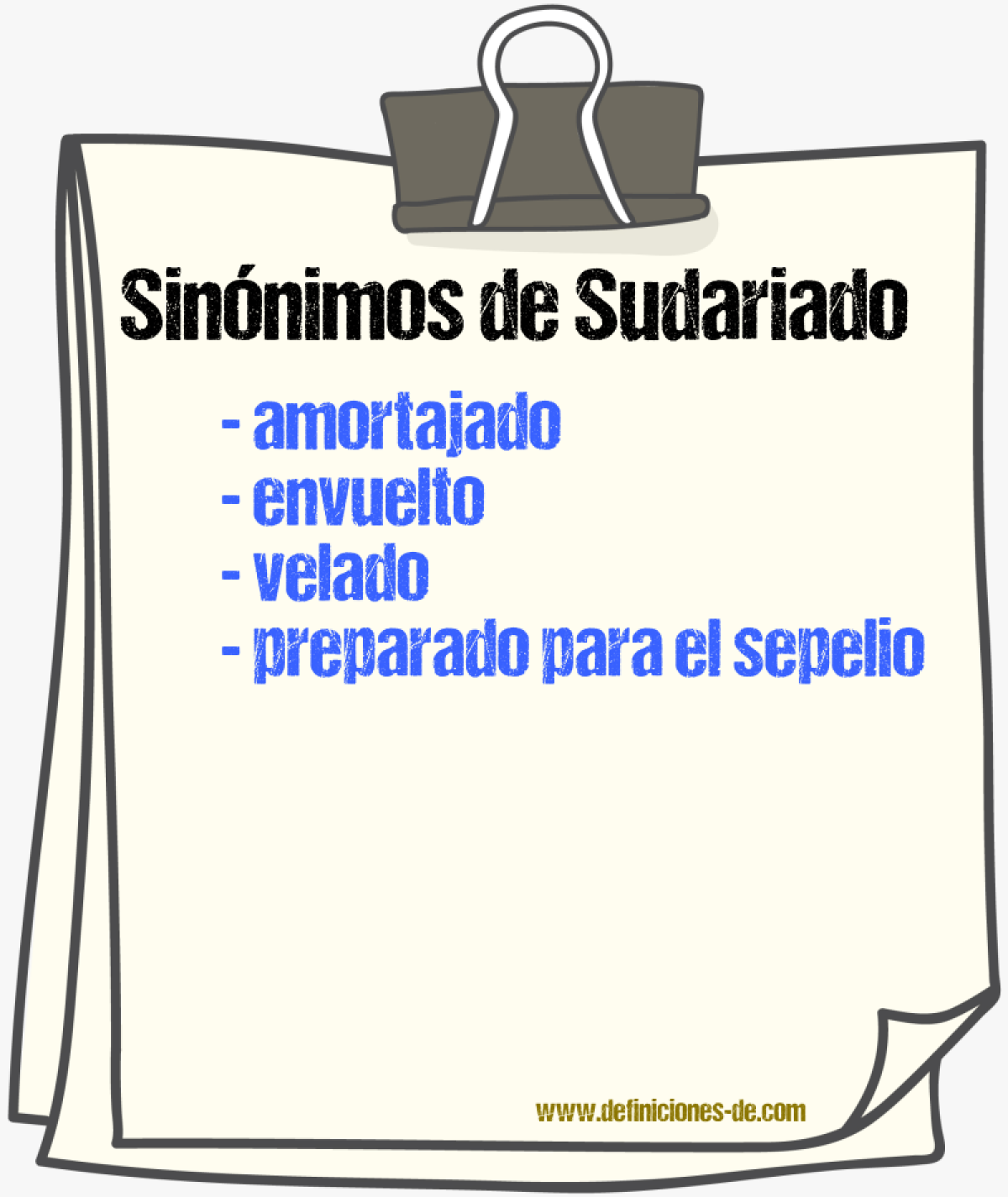 Sinónimos de sudariado