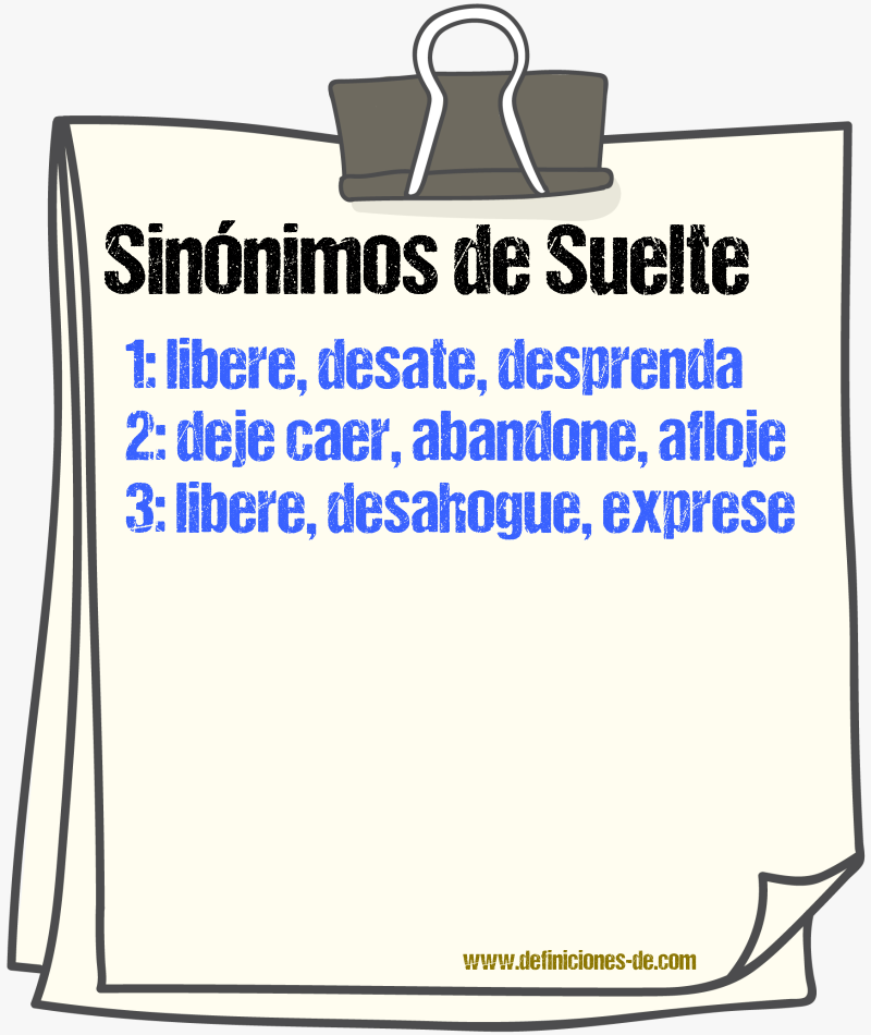 Sinónimos de suelte