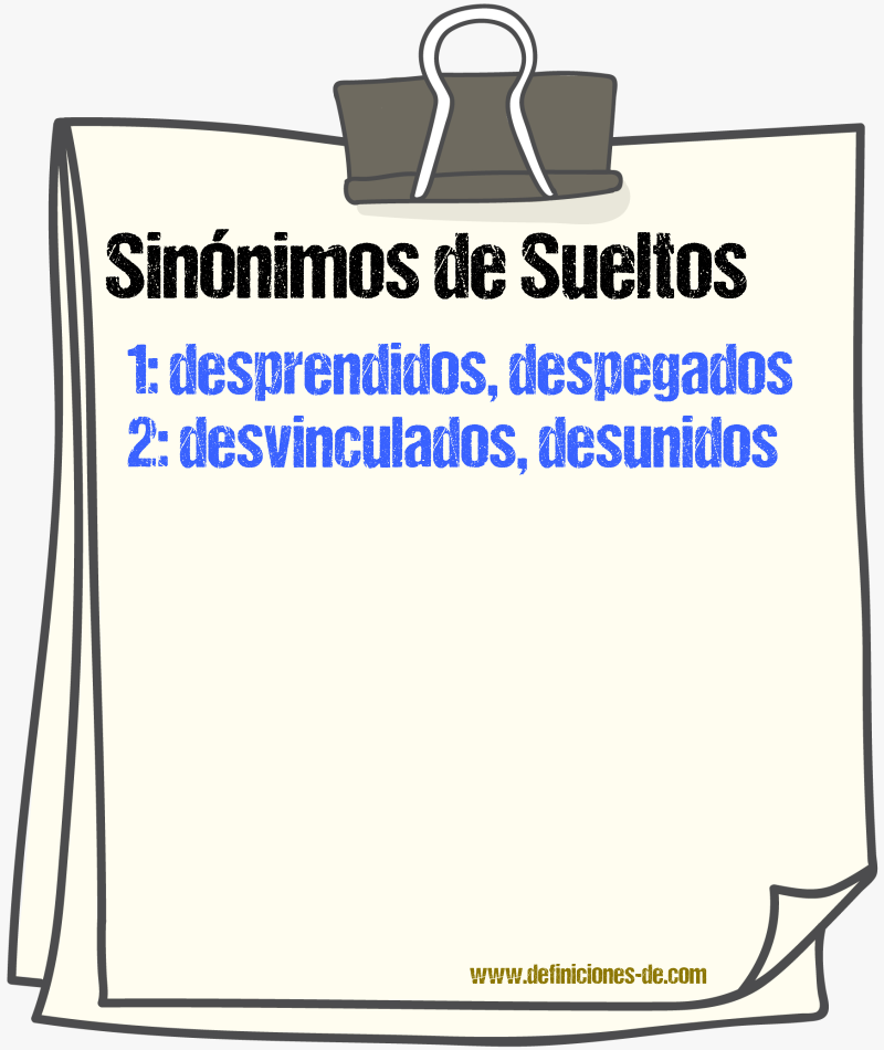 Sinónimos de sueltos