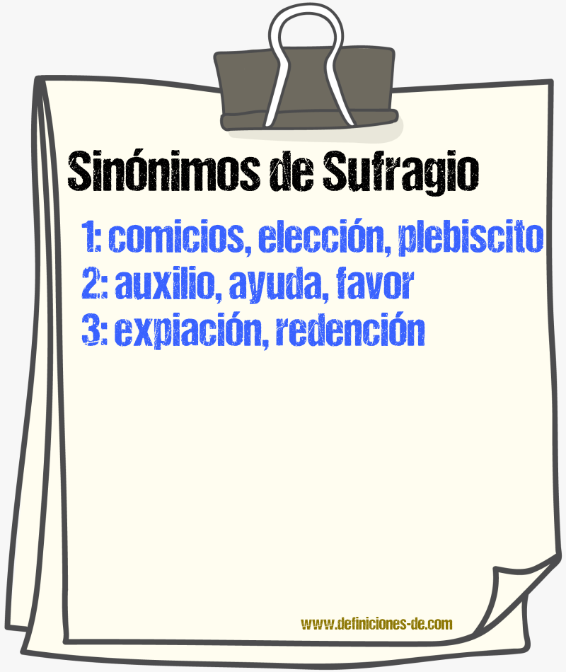 Sinnimos de sufragio