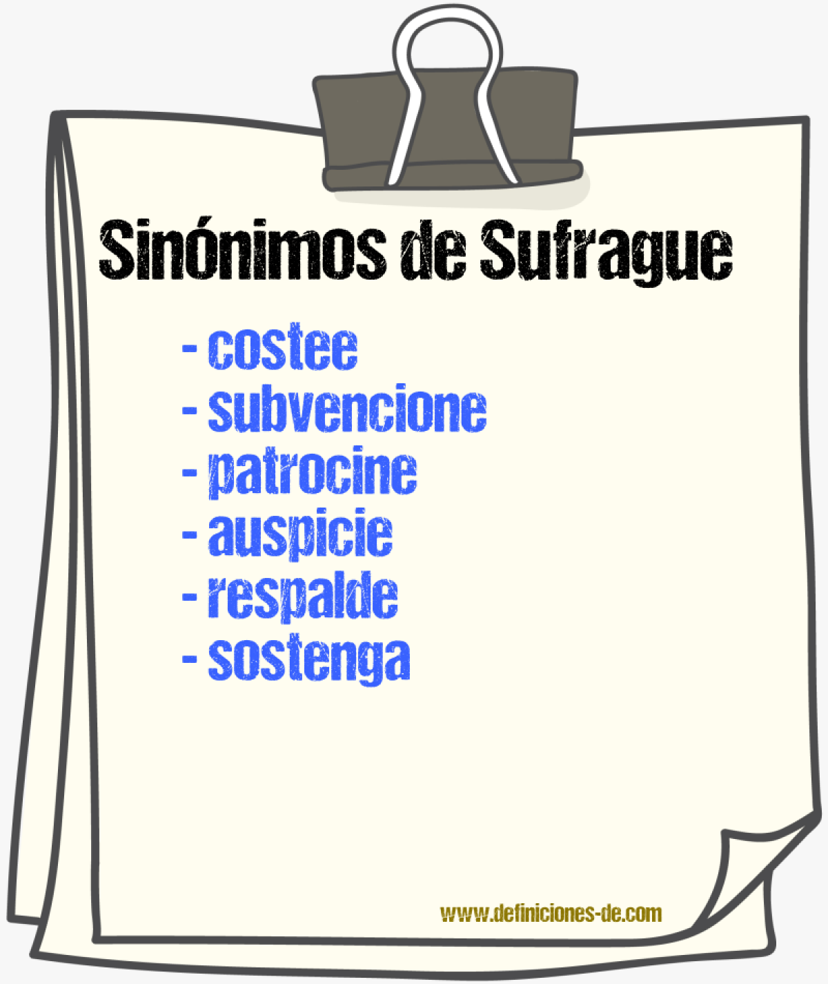 Sinónimos de sufrague