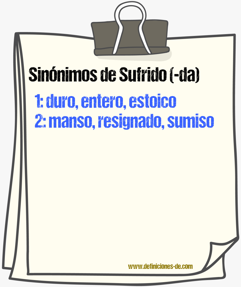 Sinnimos de sufrido